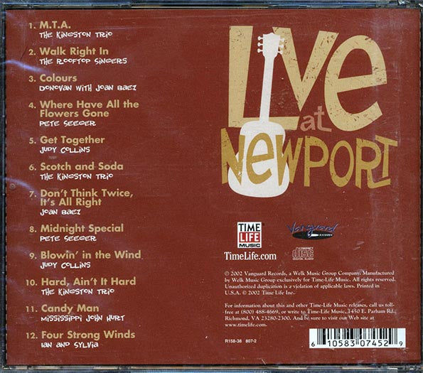 Kingston Trio, The Rooftop Singers, Joan Baez, Pete Seeger, Donovan, Etc. - Live At Newport (CD)