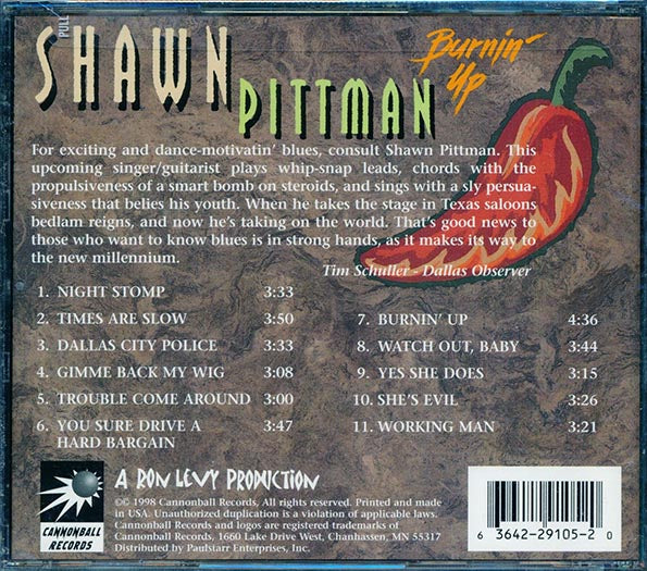 Shawn Pittman - Burning' Up (CD)