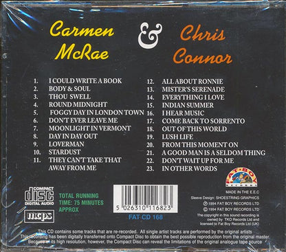 Carmen McRae, Chris Connor - Live At The Flamingo Club + The Magic Of Chris Connor (2 albums on 1 CD) (CD)