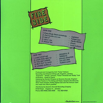 Capleton, Louie Culture, Shugo Banton, Etc. - Fire Side (Jamaica press) (LP)