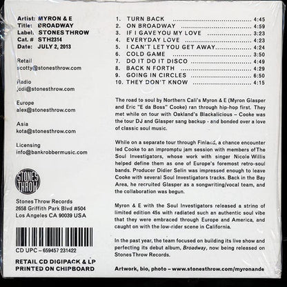 Myron & E, The Soul Investigators - Broadway (CD)