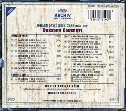 Johann David Heinichen, Reinhard Boebel - Musica Antiqua Koln; Dresden Concerti (CD)