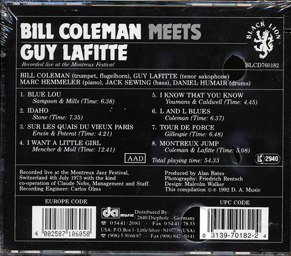 Bill Coleman, Guy Lafitte - Bille Coleman Meets Guy Lafitte (CD)