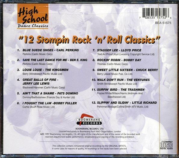 Carl Perkins, Ben E King, The Kingsmen - 12 Stompin Rock N Roll Classics (CD)