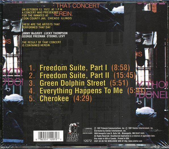 Jimmy McGriff, Lucky Thompson, George Freeman, O'Donel Levy - Friday The 13th: Cook County Jail (CD)