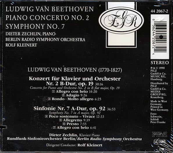 Berlin Radio Symphony Orchestra, Rolf Kleinert, Beethoven - Piano Concerto No. 2 In B Flat Major, Op. 19; Symphony No. 7 In A Major, Op. 92 (7", CD)