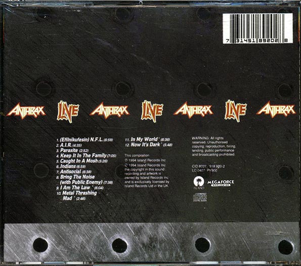 Anthrax - Live: The Island Years (CD)