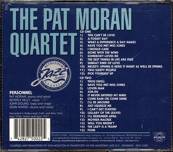 Pat Moran Quartet - While At Birdland (27 tracks) (CD)