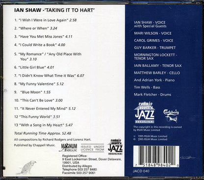 Ian Shaw - Taking It To Hart: The Songs Of Rodgers & Hart (CD)