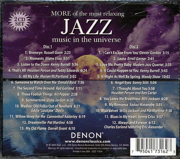 Russell Gunn, Eliane Elias, Kenny Burrell, Art Pepper, Etc. - More Of The Most Relaxing Jazz Music In The Universe (25 tracks) (CD)