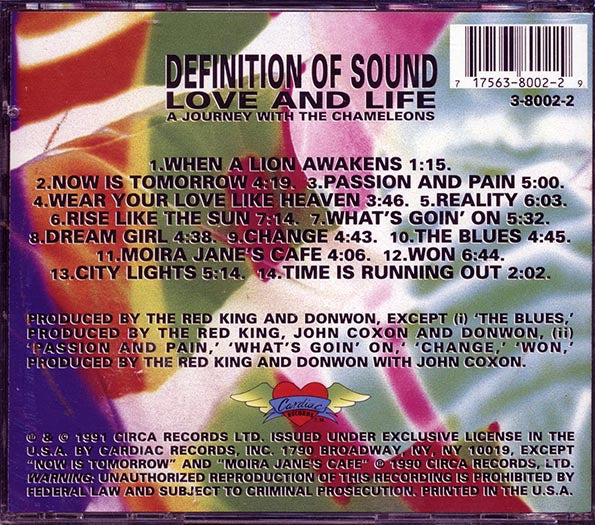 Definition Of Sound - Love And Life: A Journey With The Chameleons (CD)
