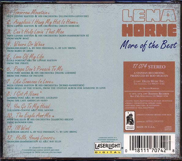 Lena Horne - More Of The Best (CD)