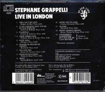 Stephane Grappelli - Live In London (CD)