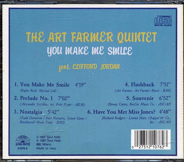 Art Farmer Quintet - You Make Me Smile (CD)