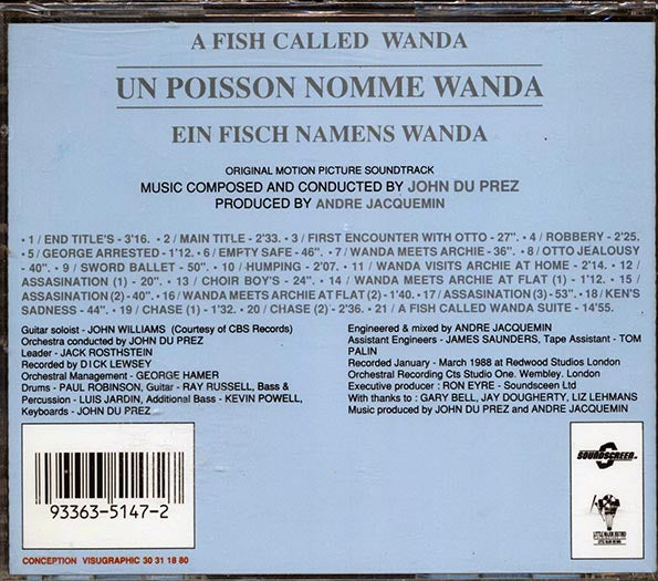 John Du Prez - A Fish Called Wanda: Original Soundtrack (CD)