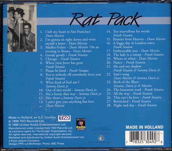 Frank Sinatra, Sammy Davis Jr., Dean Martin - Rat Pack (28 tracks) (CD)