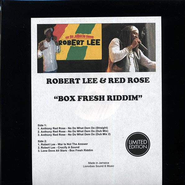Anthony Red Rose - No Do What Dem Do (Straight); Anthony Red Rose - No Do What Dem Do (Dub Mix); Anthony Red Rose - No Do What Dem Do (Dub Mix 2)  /  Robert Lee - War Is Not The Answer; Robert Lee - Crucify A Sound; Robert Lee - Box Fresh Riddim (12")