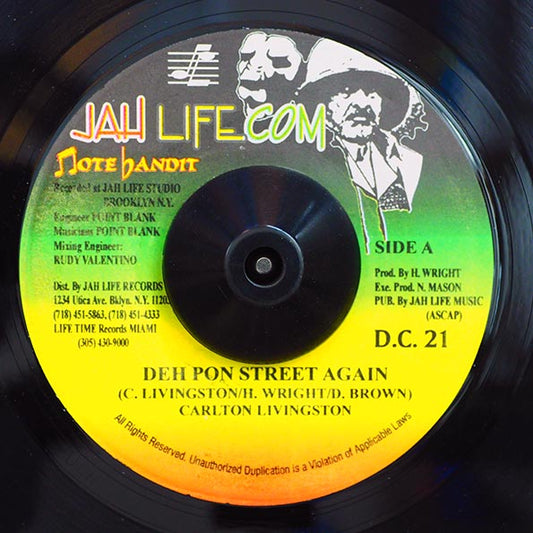 Carlton Livingston - Deh Pon Street Again  /  Fragga Ranks - Thank You (7")