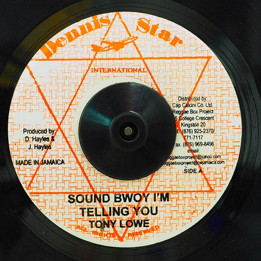 Tony Lowe - Sound Bwoy I'm Telling You  /  Version (7")