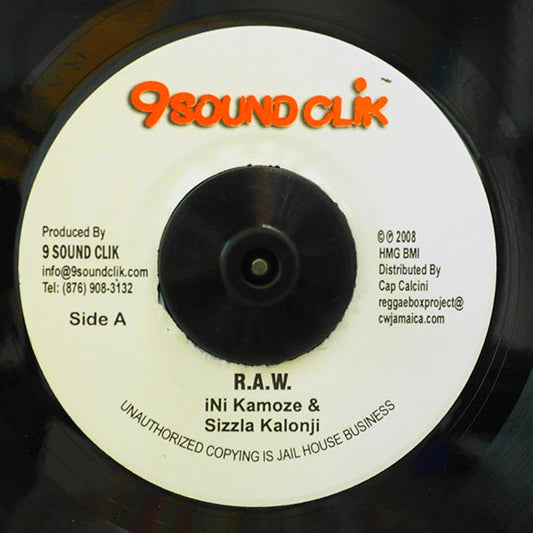 Ini Kamoze, Sizzla - RAW  /  Version (7")