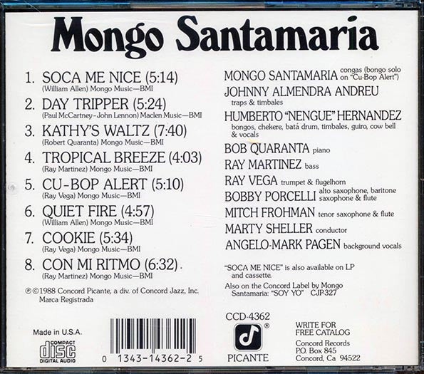 Mongo Santamaria - Soca Me Nice (CD)
