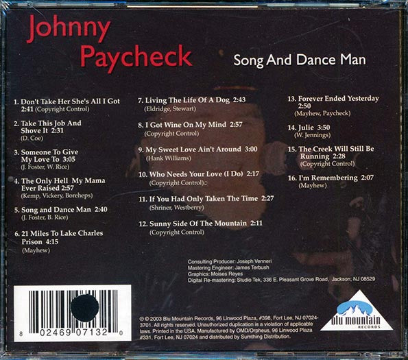 Johnny Paycheck - Songs And Dance Man (CD)