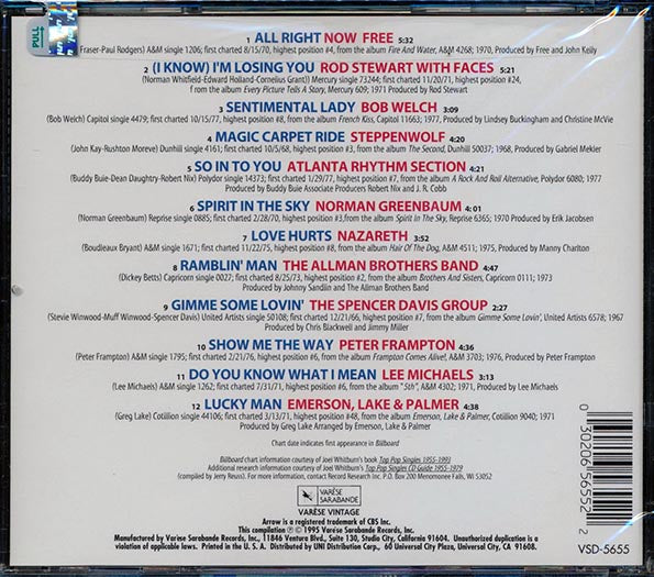 The Allman Brothers Band, Bob Welch, Peter Frampton, Steppenwolf, Nazareth, Etc. - Arrow 97.9 FM: All Rock & Roll Oldies (CD)