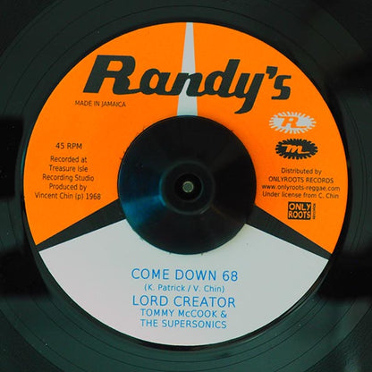 Lord Creator, Tommy McCook & The Supersonics - Such Is Life  /  Lord Creator - Come Down 68 (7")