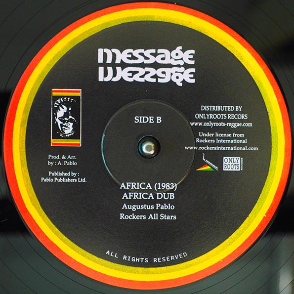 Hugh Mundell - Africa Must Be Free; Augustus Pablo - Park Lane Special; Rockers All Stars - Levi Dub  /  Augustus Pablo - Africa 1983; Rockers All Stars - Africa Dub (10")
