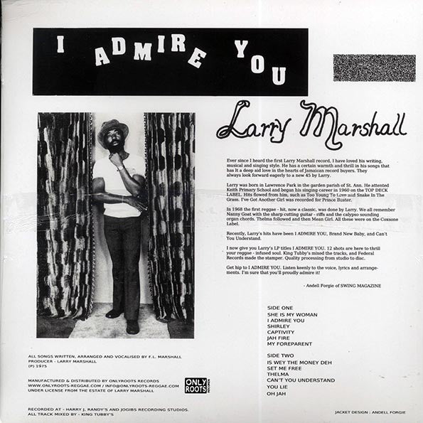 Larry Marshall - I Admire You (LP) - PureSound Records