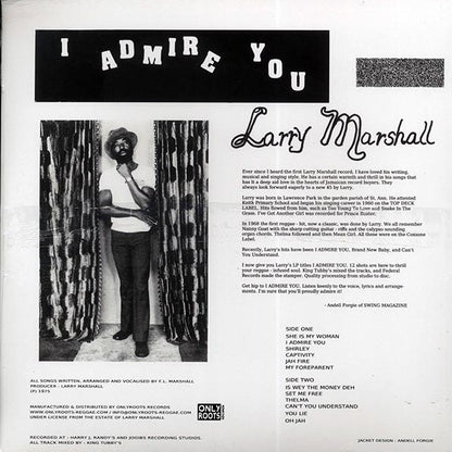 Larry Marshall - I Admire You (LP) - PureSound Records