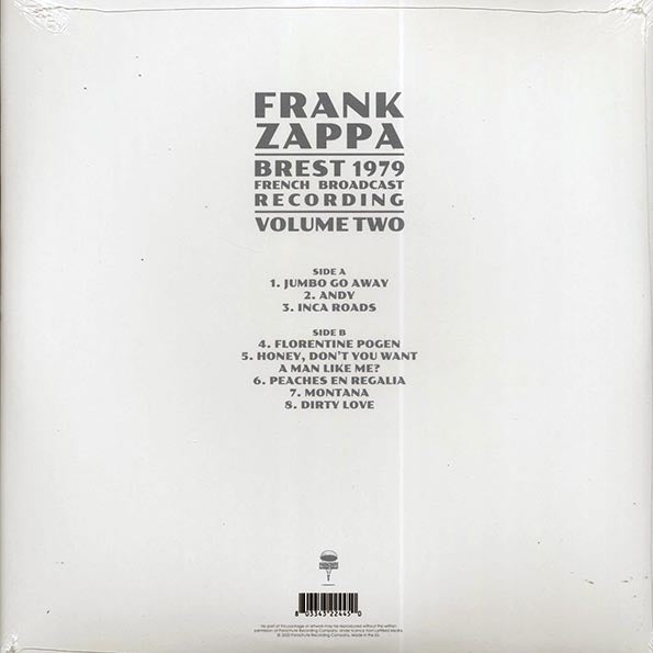 Frank Zappa - Brest 1979 Volume 2: French Broadcast Recording (LP) - PureSound Records