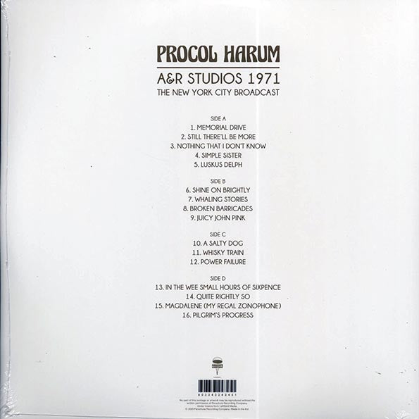 Procol Harum - A&R Studios 1971: The New York City Broadcast (ltd. ed.) (LP) - PureSound Records
