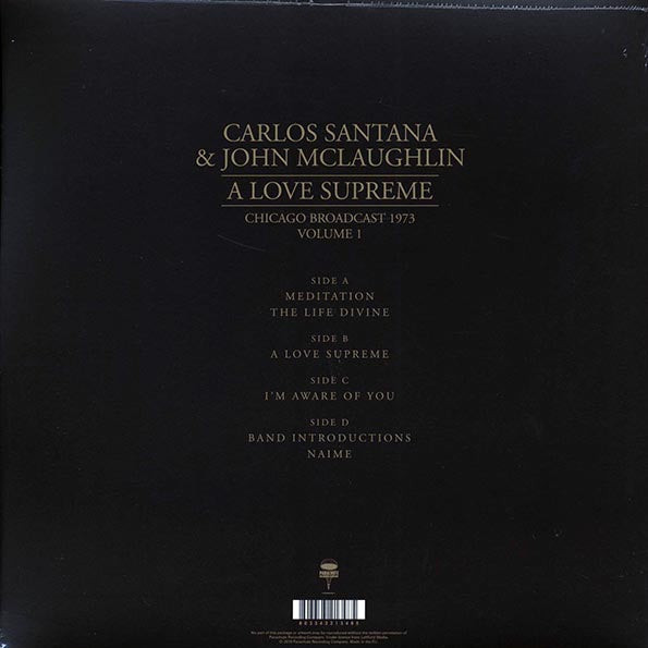 Carlos Santana, John McLaughlin - A Love Supreme Volume 1: Chicago Broadcast 1973 (LP) - PureSound Records