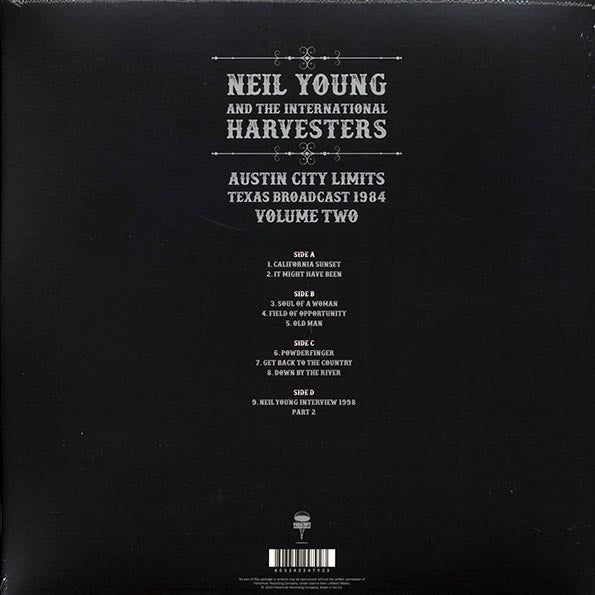 Neil Young & The International Harvesters - Austin City Limits Volume 2: Texas Broadcast 1984 (LP) - PureSound Records