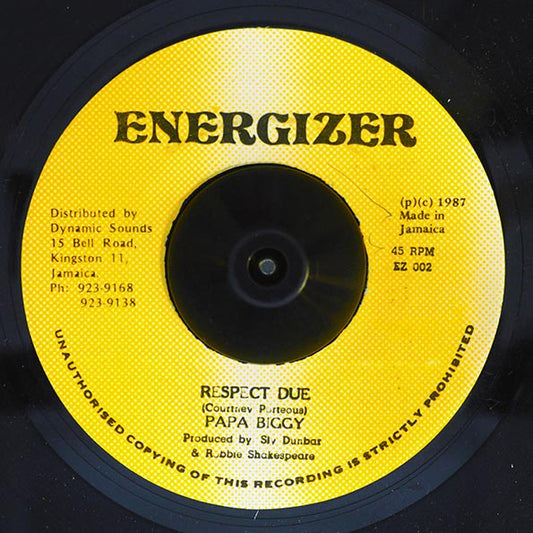 Papa Biggy - Respect Due  /  Version (7")