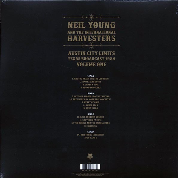 Neil Young & The International Harvesters - Austin City Limits Volume 1: Texas Broadcast 1984 (LP) - PureSound Records