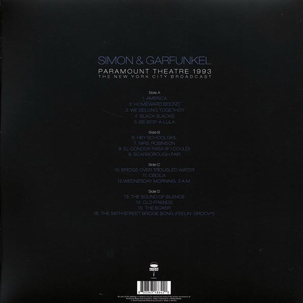 Simon & Garfunkel - Paramount Theatre 1993: The New York City Broadcast (LP)