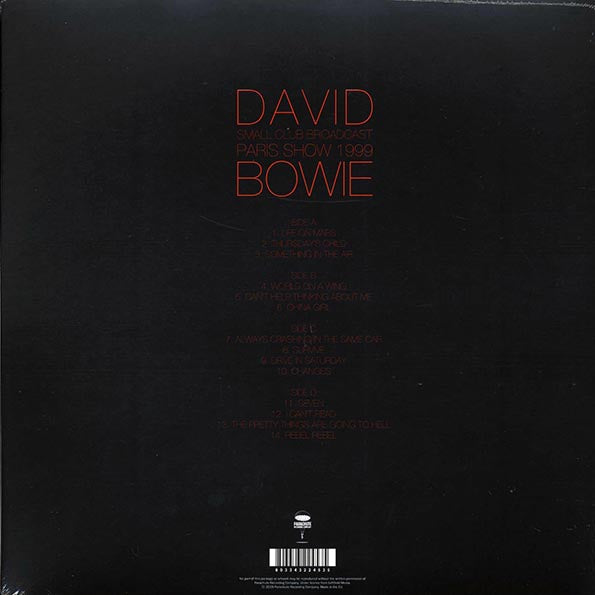 David Bowie - Paris Show 1999: Small Club Broadcast (LP) - PureSound Records