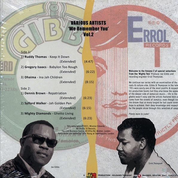 Sylford Walker, Dennis Brown, Dhaima, Gregory Isaacs, Etc. - We Remember You Volume 2: The Mighty Two Joe Gibbs & Errol Thompson (LP)