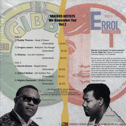 Sylford Walker, Dennis Brown, Dhaima, Gregory Isaacs, Etc. - We Remember You Volume 2: The Mighty Two Joe Gibbs & Errol Thompson (LP)