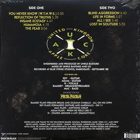 Acid Reign - The Fear (yellow vinyl) (LP) - PureSound Records