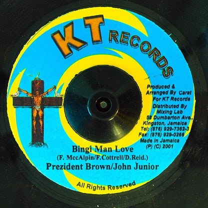 Prezident Brown, John Junior - Bingi Man Love  /  Mozam - Reggae For Sure (7")