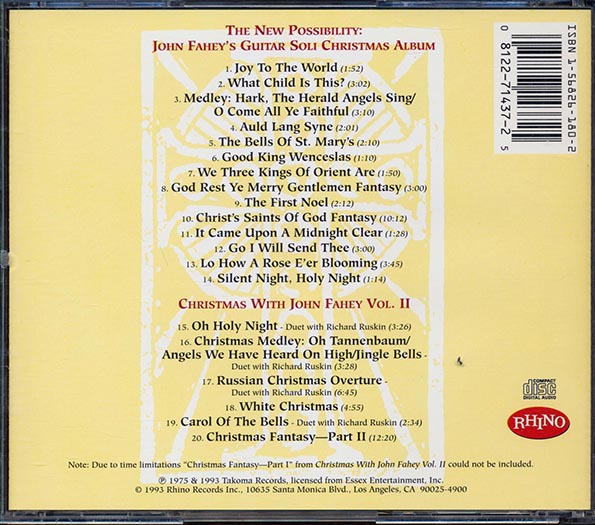 John Fahey - The New Possibility: John Fahey's Guitar Solo Christmas Album / Christmas With John Fahey Vol.II (CD)