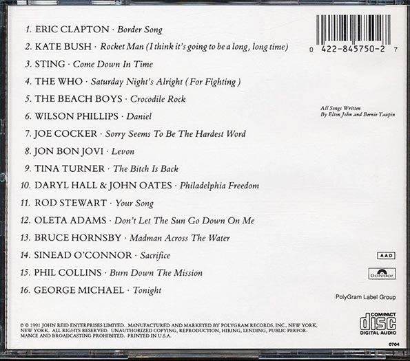 Eric Clapton, The Who, Beach Boys, Etc. - Celebrating The Songs Of Elton John And Bernie Taupin (CD)