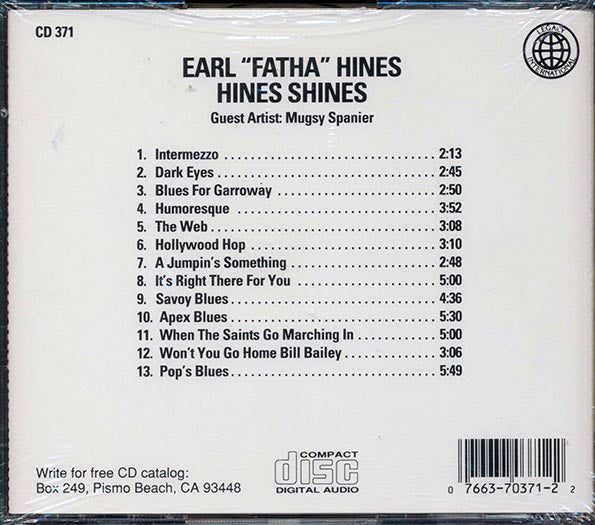 Earl Fatha Hines - Hines Shines (CD)
