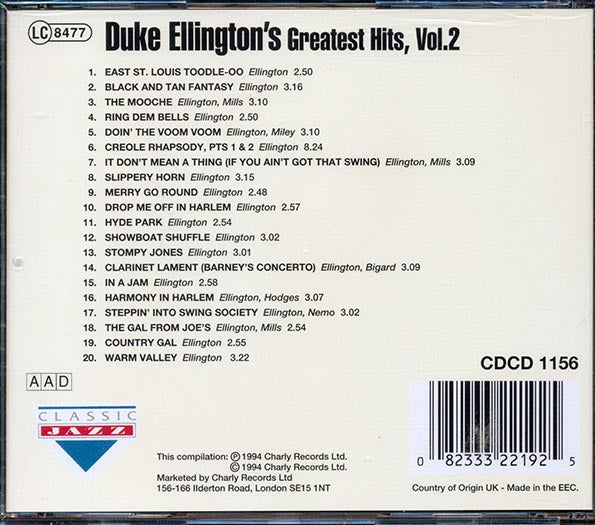 Duke Ellington - Duke Ellington's Greatest Hits Volume 2 (CD)