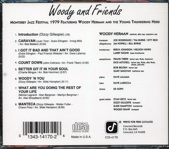Woody Herman & The Young Thundering Herd, Dizzy Gillespie Stan Getz, Etc. - Woody And Friends (CD)