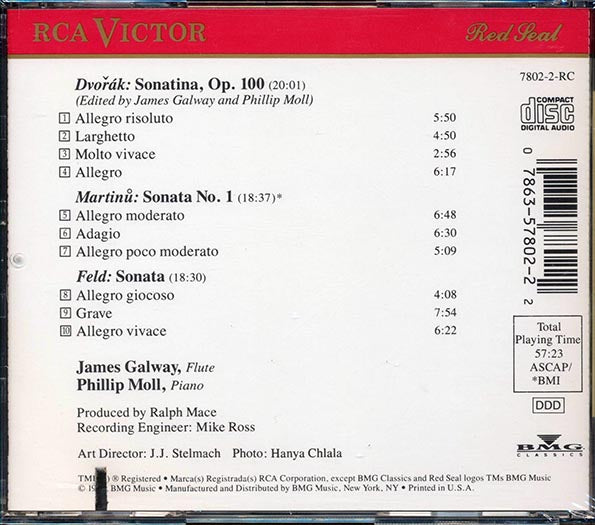 James Galway, Phillip Moll  - Sonatas By Dvorak Feld Martinu (CD)