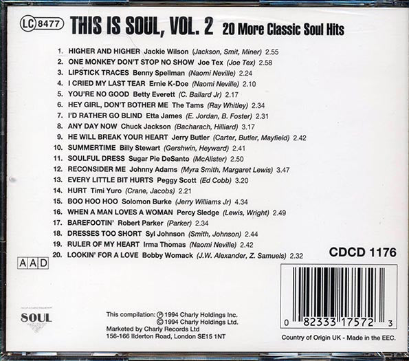 Jackie Wilson, Joe Tax, Benny Spellman, Etc. - This Is Soul Volume 2 (CD)